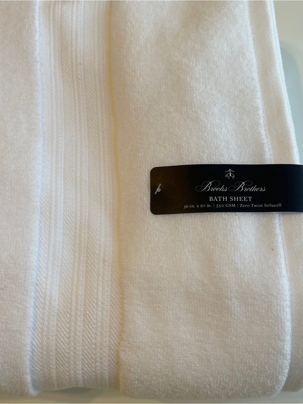 New Brooks Brothers 4 PC White Premium Bath Towels 550, 700, 800 GSM 100% Cotton - Picture 7 of 16